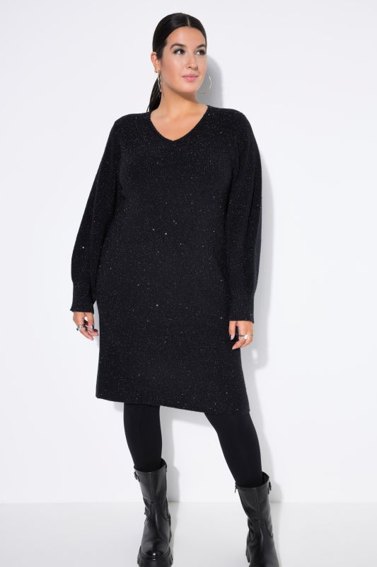 Robe en maille côtelée scintillante, coupe Slim Shape