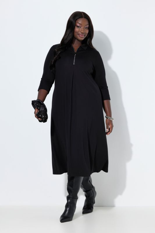 Robe point de Rome à manches 3/4 et fermeture éclair scintillante