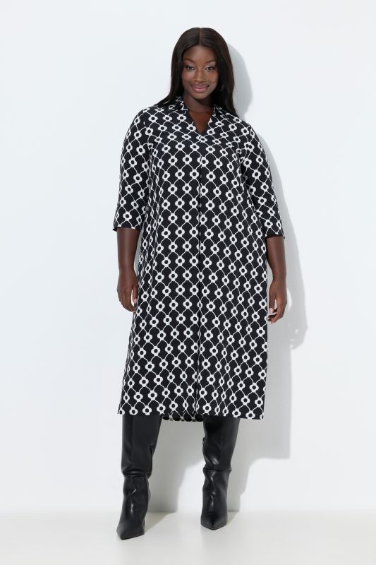 Robe midi en Lyocell imprimé à fleurs, décolleté en V et manches 3/4, coupe évasée