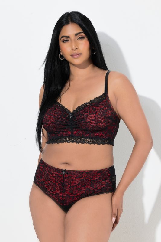 Slip midi TruYou, dentelle colorée doublée sur le devant