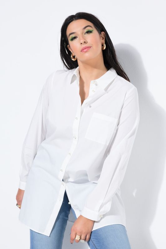 Chemisier coupe Boxy Shape, perles fantaisie en guise de boutons