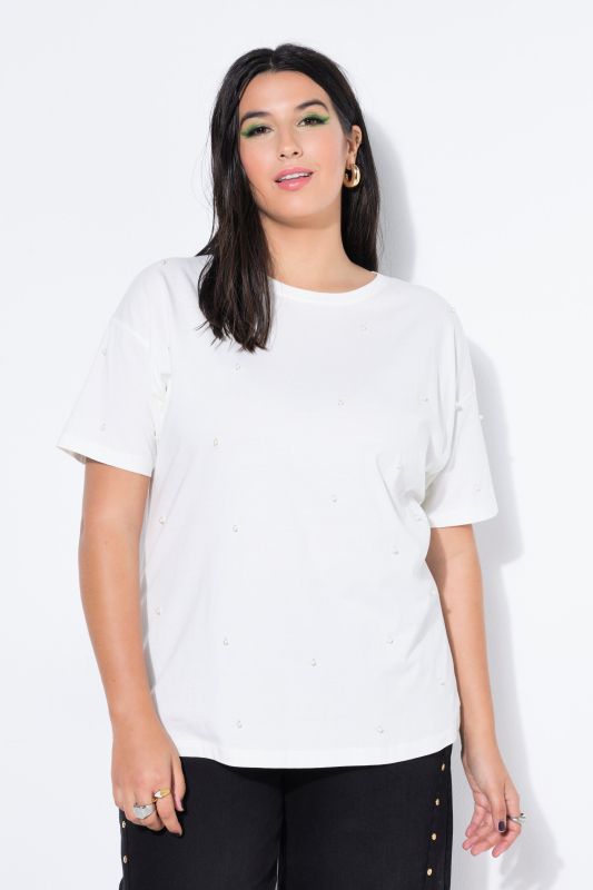 T-shirt oversize, perles fantaisie
