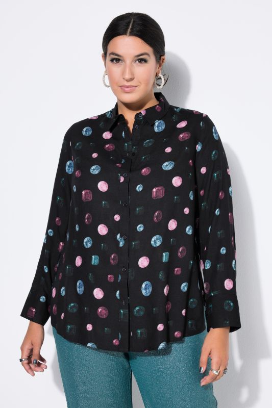 Chemisier coupe Wide Straight Shape, imprimé pierre précieuse