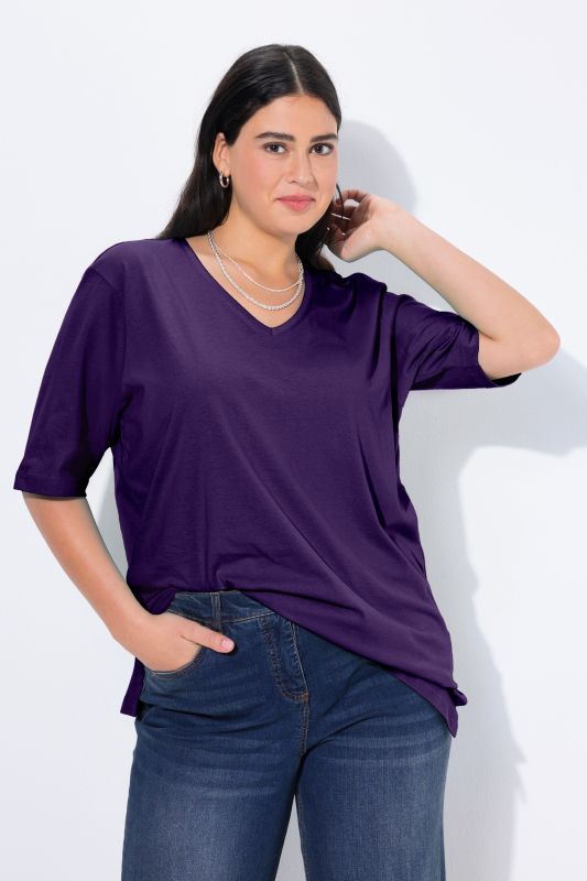 T-shirt coupe Relaxed Fit, décolleté en V et manches courtes