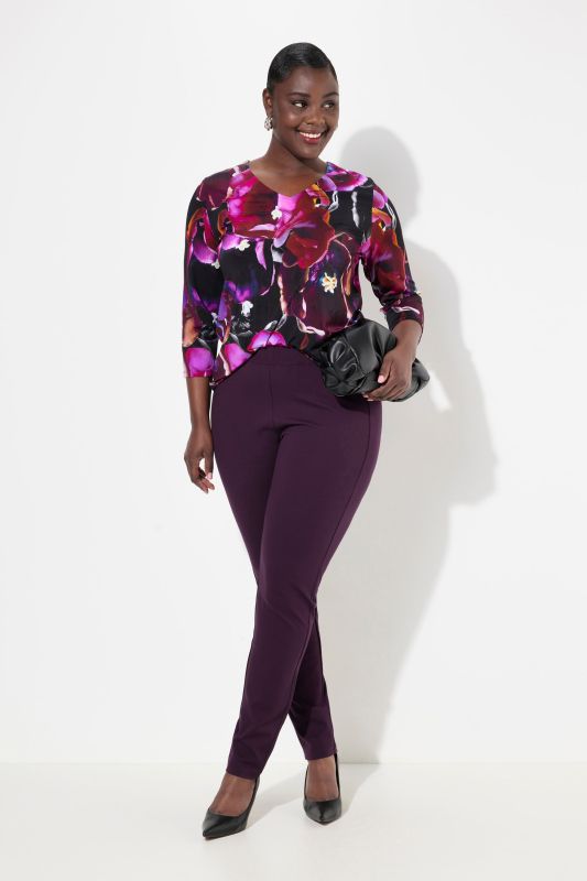 Pantalon Sienna en point de Rome, coupe près du corps et taille élastique