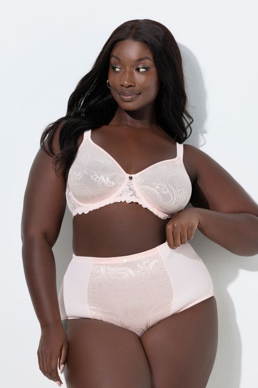 Culotte gainante, dentelle jacquard, taille haute