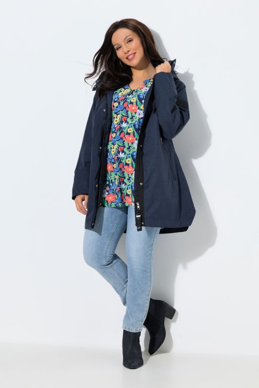 Veste technique HYPRAR à capuche, tissu imperméable, coupe évasée