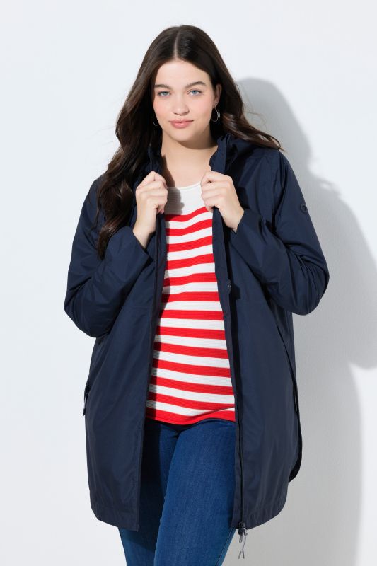 Veste technique HYPRAR à capuche, matière imperméable et légère, coupe évasée