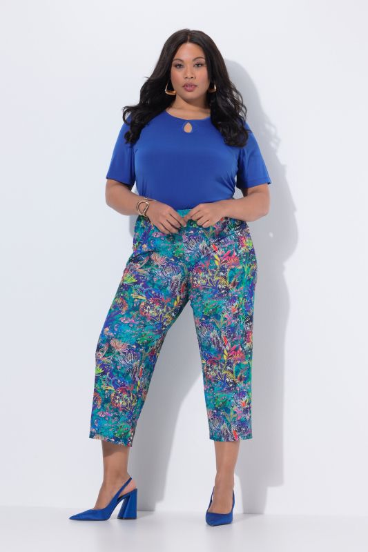 Pantalon 7/8 en jersey, jambe droite et large, taille élastique
