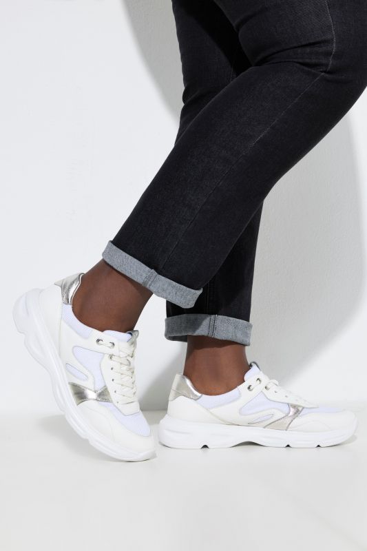 Sneakers en cuir Caprice, mélange de cuirs, semelle intérieure amovible - largeur G