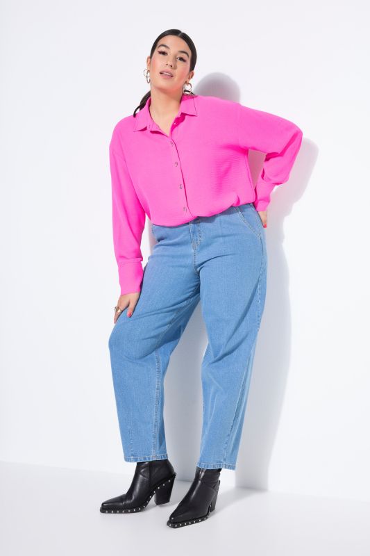 Jean ballon coupe Wide, 5 poches et ceinture élastique