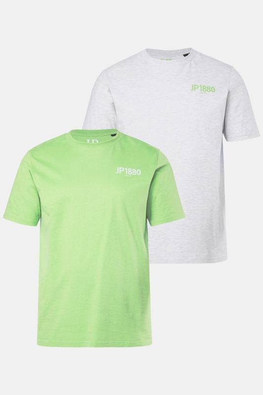 Lot de 2 T-shirts JP 1880, manches courtes et imprimé poitrine - jusqu'au 8 XL