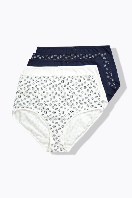 Lot de 5 culottes maxi, motif fleurs/uni