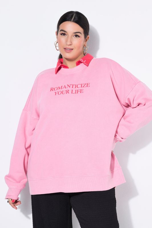 Sweat-shirt oversize à message, délavage Acid Wash