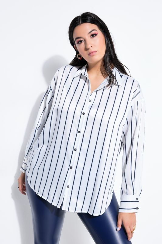 Chemisier oversize à rayures en satin