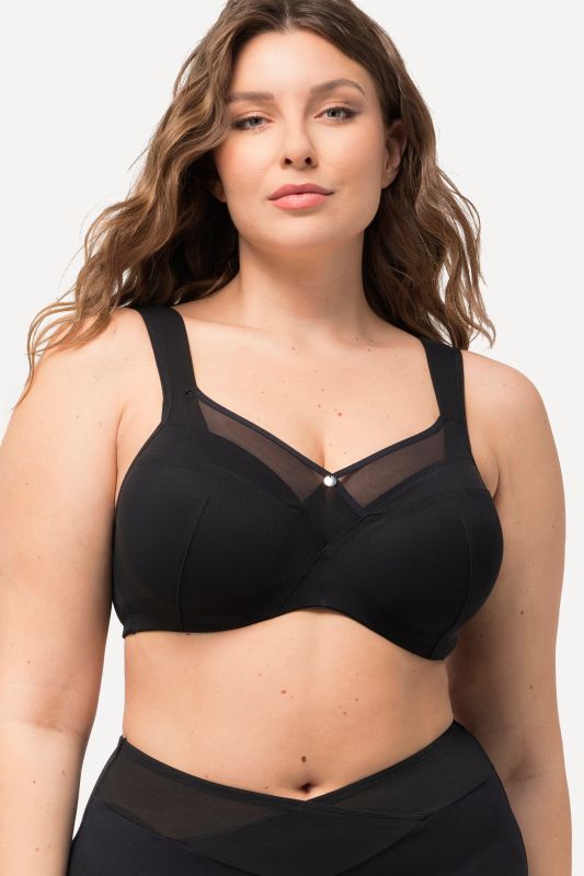 Soutien-gorge à armatures. Coques souples. Empiècements mesh - bonnet C-E