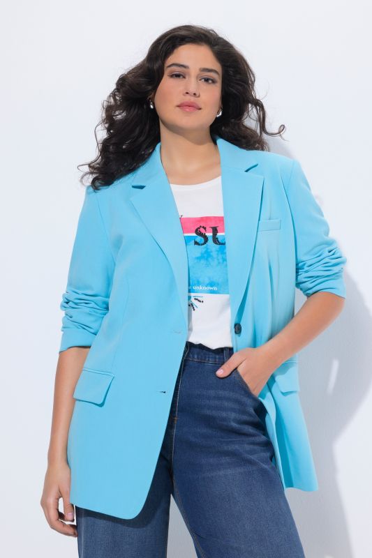 Blazer oversized avec col à revers, fermeture boutonnée