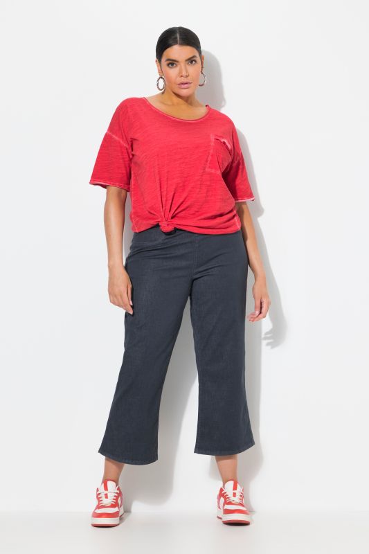 Jupe-culotte Mary en jean. Jambe large et taille élastique