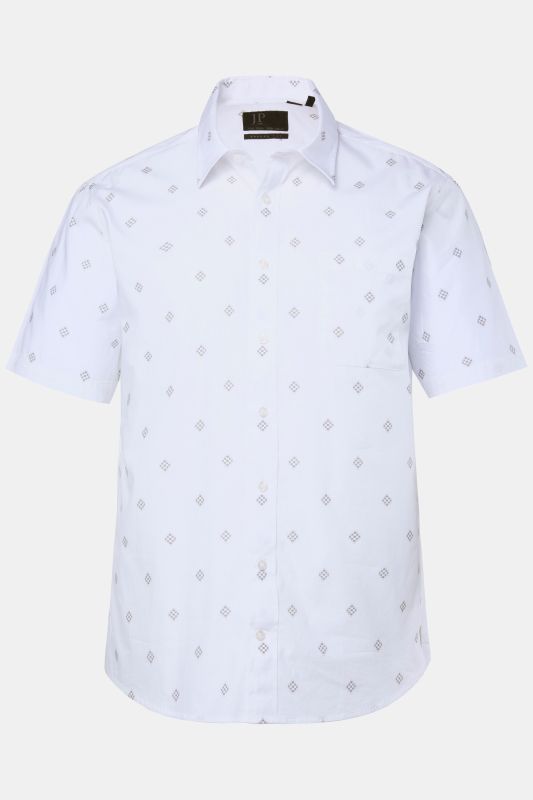 Chemise JP 1880 imprimé all-over, manches courtes et col Kent, coupe Modern Fit - jusqu'au 8 XL