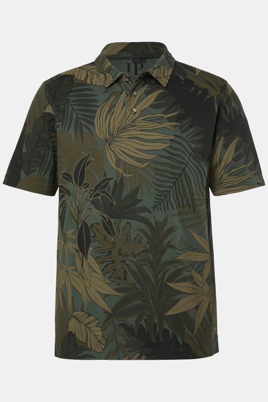 Polo JP 1880 en piqué, manches courtes et imprimé all-over - jusqu'au 8 XL