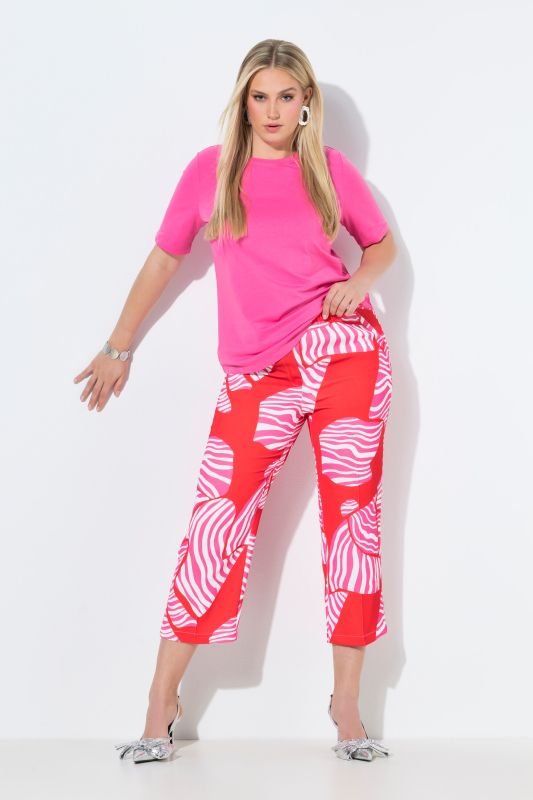 Pantalon en jersey Ruby, motif nœuds, taille élastique et plis marqués