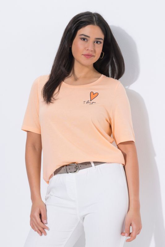 T-shirt motif cœur, col rond et manches courtes, coupe Classic Fit