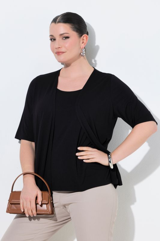 T-shirt 2-en-1, col rond et manches courtes, coupe Classic Fit