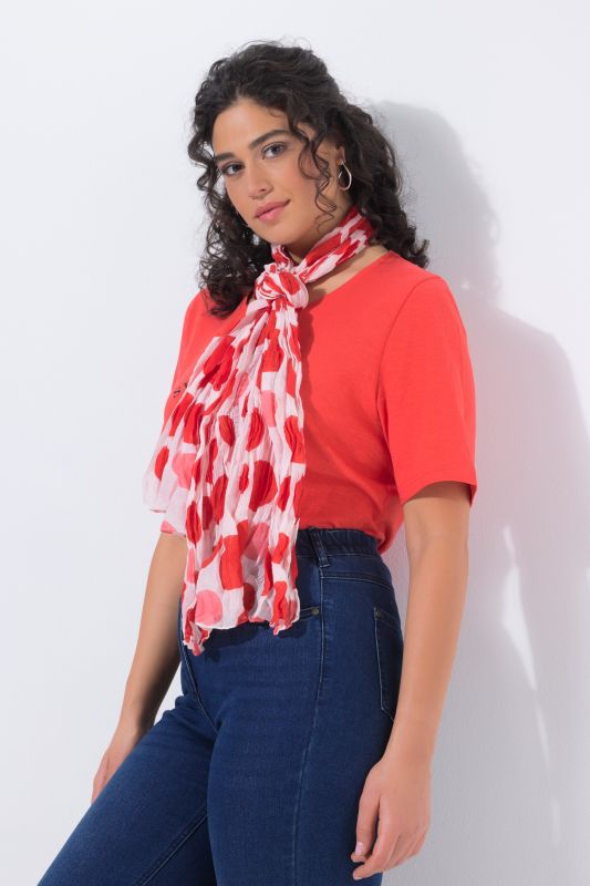 Écharpe effet froissé, motif à pois