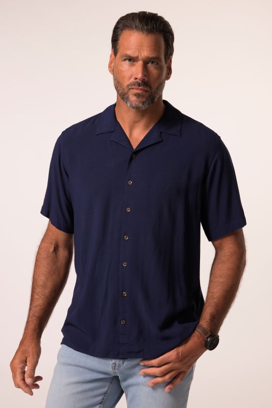 Chemise JP 1880, coupe Cuba-Fit, manches courtes et col cubain - jusqu'au 8 XL