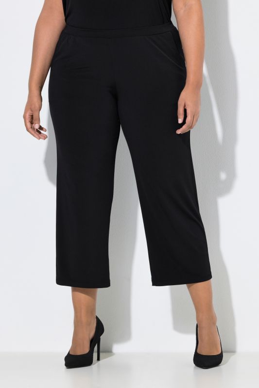 Pantalon 7/8 en jersey, jambe droite et taille élastique