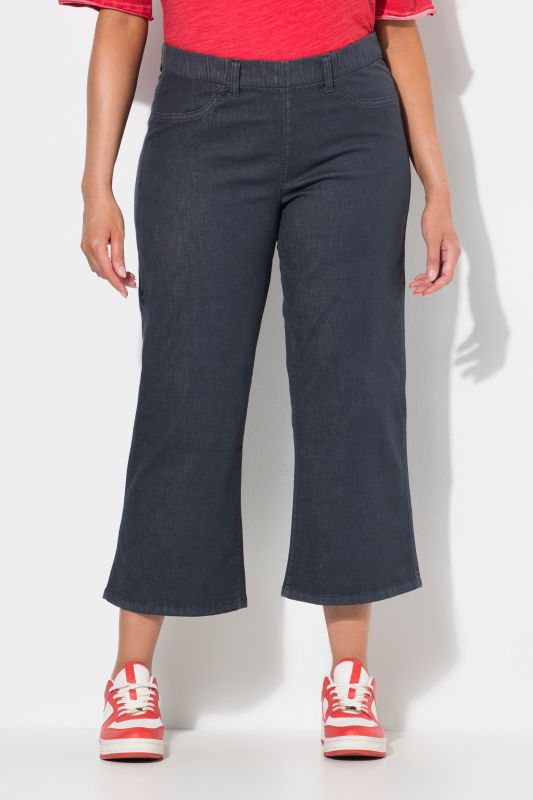 Jupe-culotte Mary en jean. Jambe large et taille élastique