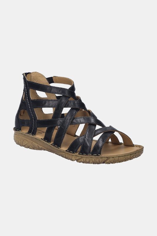 Spartiates en cuir Josef&nbsp;Seibel, fermeture zippée - largeur confortable