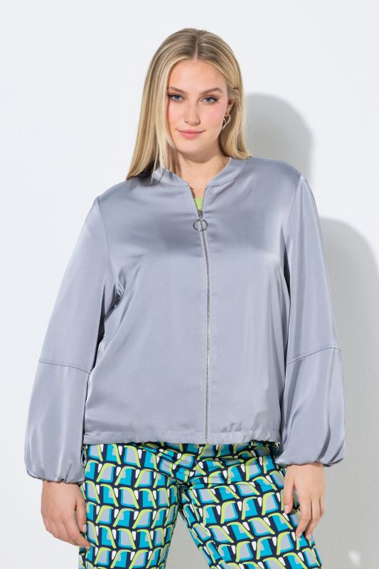 Blouson coupe évasée, col esprit Teddy américain et manches longues