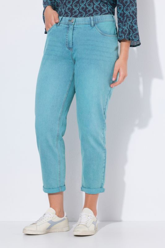 Jean Boyfriend jambe large, délavage tendance et matière extensible