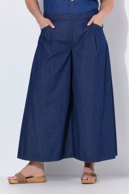 Jupe-culotte&nbsp;7/8 en coton bio, jambe large et taille élastique