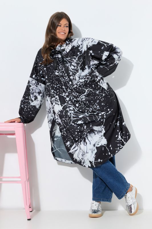 Poncho de pluie technique, modèle unisexe, capuche et logo poitrine