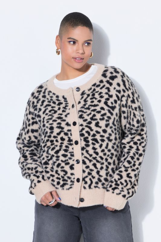 Cardigan oversize à motif léopard