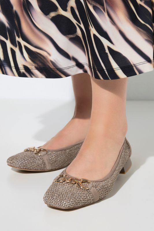 Ballerines Caprice, aspect tressé, barrette fantaisie, largeur G