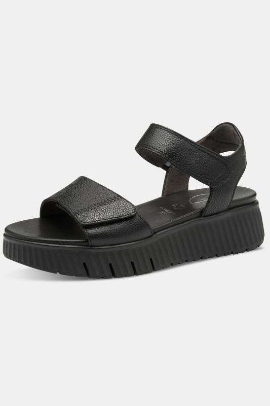 Sandales en cuir Tamaris Comfort. Fermeture velcro - largeur confortable