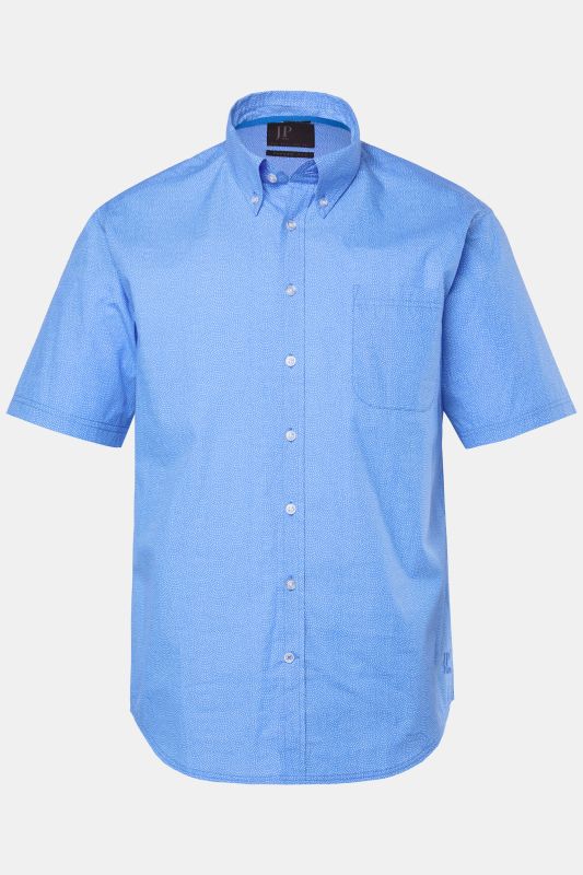 Chemise JP 1880 imprimé all-over, manches courtes et col à pointes boutonnées, coupe Modern Fit - jusqu'au 8 XL