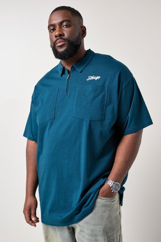 Polo STHUGE, manches courtes et fermeture zippée - jusqu'au 8 XL
