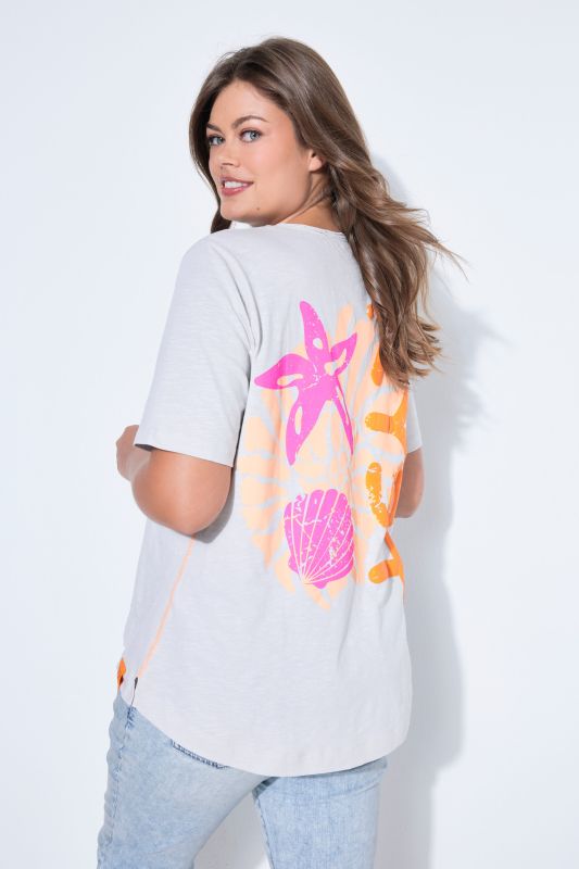 T-shirt décolleté rond et manches courtes, imprimé dans le dos, label OEKO-TEX MIG