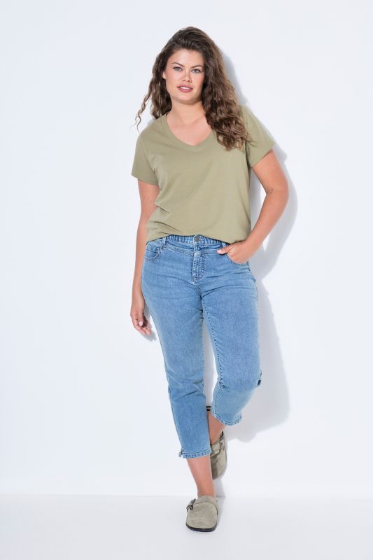 Jean taille haute, coupe Slim Fit, longueur 3/4