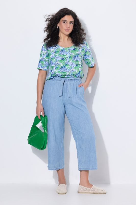 Jupe-culotte Rose, en Lyocell mélangé, jambe large et taille élastique