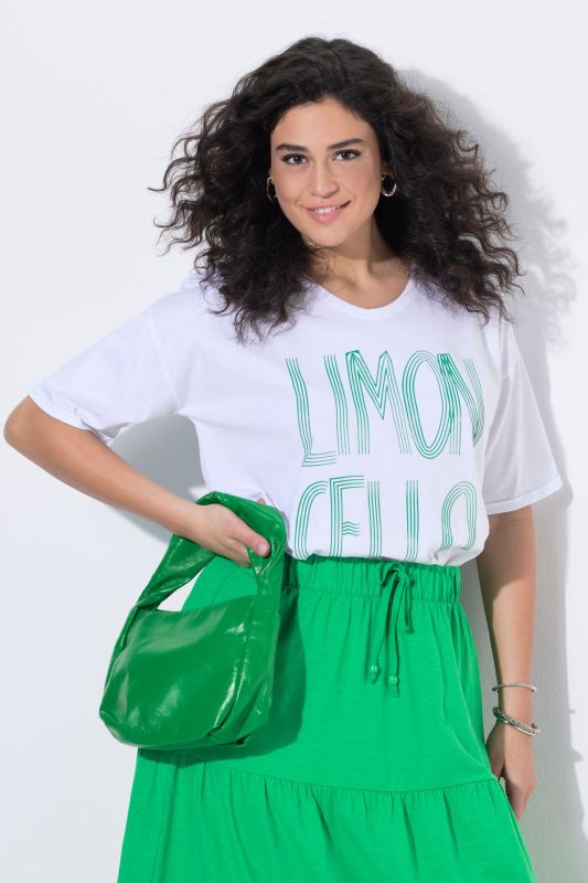 T-shirt oversize Limoncello, décollété en V et manches courtes