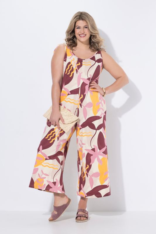 Combinaison en jersey, bretelles à nouer et jambe droite