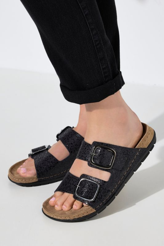 Mules en cuir Rohde, semelle intérieure à mémoire de forme - largeur confortable