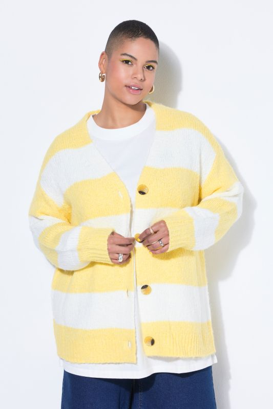 Cardigan oversize, larges rayures