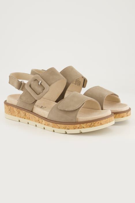 Sandales en cuir Caprice. Semelle de propreté amovible - largeur G