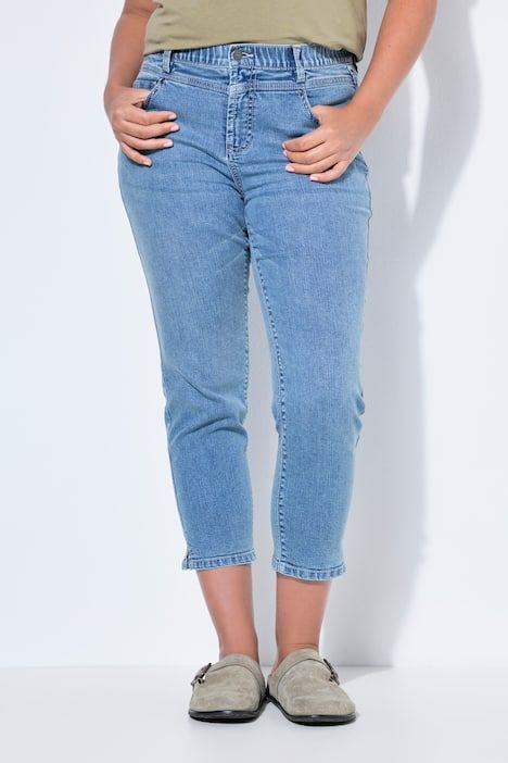 Jean taille haute, coupe Slim Fit, longueur 3/4